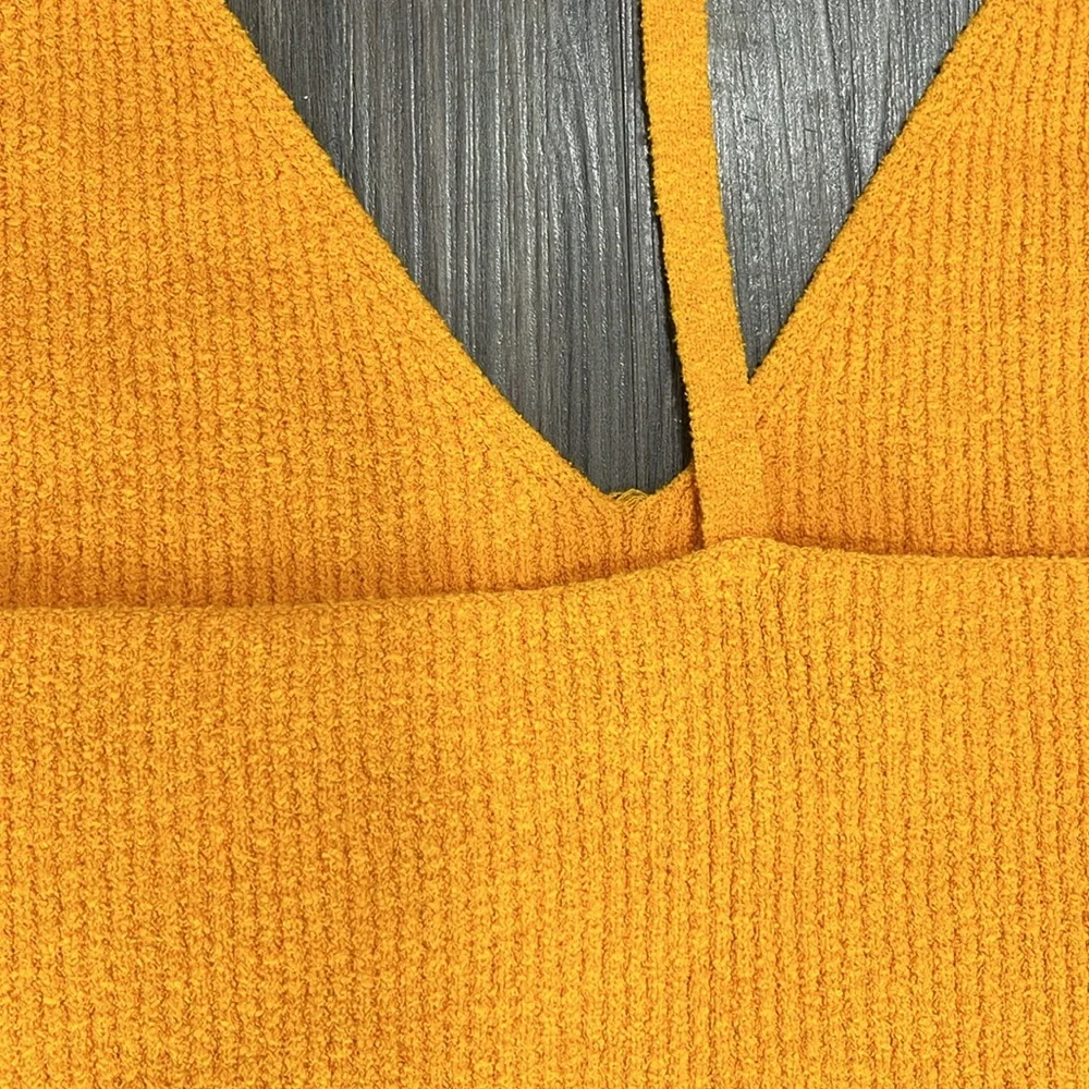 rag & bone Soleil‎ Rib Bra Top Orange Knit Ribbed V-Neck Racerback size large - Picture 10 of 13